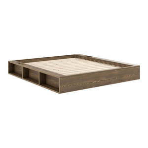 Hnedá dvojlôžková posteľ z borovicového dreva s roštom 160x200 cm Ziggy – Karup Design vyobraziť