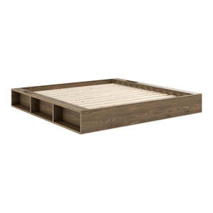 Hnedá dvojlôžková posteľ z borovicového dreva s roštom 180x200 cm Ziggy – Karup Design vyobraziť