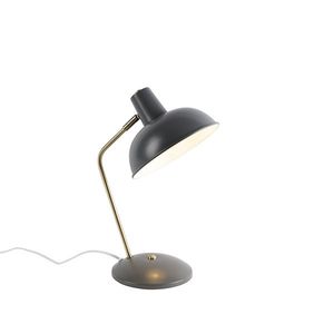 Retro stolová lampa sivá s bronzom - Milou vyobraziť