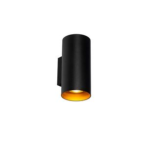 Dizajnová nástenná lampa čierna so zlatom - Sab vyobraziť