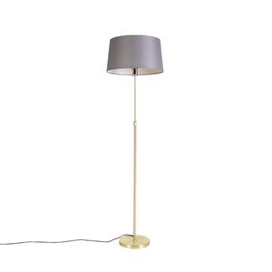 Stojacia lampa zlatá / mosadz s ľanovým odtieňom sivá 45 cm - Parte vyobraziť