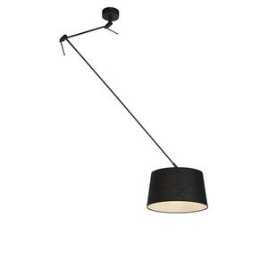 Závesná lampa s ľanovým tienidlom čierna 35 cm - Blitz I čierna vyobraziť