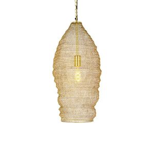 Orientálna závesná lampa zlatá 25 cm - Nidum vyobraziť