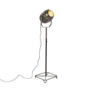 Priemyselná stojaca lampa bronzová 140 cm - Broca vyobraziť