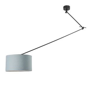 Závesná lampa čierna s tienidlom 35 cm svetlo modrá nastaviteľná - Blitz I. vyobraziť