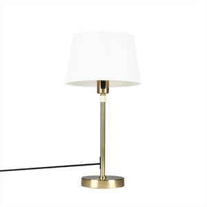 Stolová lampa zlatá / mosadz s tienidlom biela nastaviteľná 25 cm - Parte vyobraziť