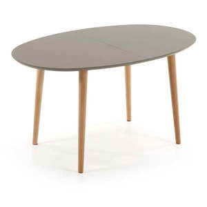 Sivý oválny rozkladací jedálenský stôl Kave Home Oakland, 140 x 90 cm vyobraziť