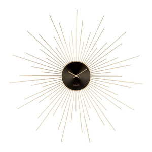 Nástenné hodiny v čierno-zlatej farbe Karlsson Peony, ø 95 cm vyobraziť