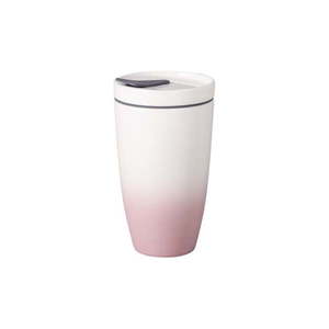 Ružovo-biely porcelánový cestovný hrnček Villeroy & Boch Like To Go, 350 ml vyobraziť