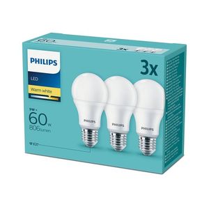 Philips Sada 3x LED Žiarovka Philips E27/9W/230V 2700K vyobraziť