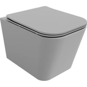 MEXEN - Teo Závesná WC misa Rimless vrátane sedátka s slow, Duroplast, svetlo šedá mat 30854061 vyobraziť