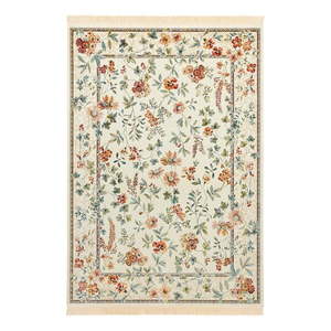 Krémovobiely koberec z viskózy 95x140 cm Oriental Flowers – Nouristan vyobraziť