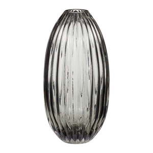 Sivá sklenená váza Hübsch Smoked, výška 30 cm vyobraziť