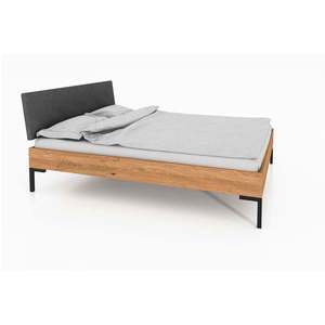 Dvojlôžková posteľ z dubového dreva s čalúneným čelom 140x200 cm Abises 1 - The Beds vyobraziť