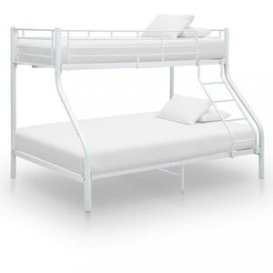 Kovová posteľ 90 × 200 cm biela vyobraziť