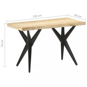 Jedálenský stôl masívne drevo / oceľ Dekorhome 120x60x76 cm vyobraziť