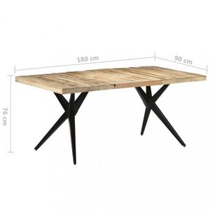 Jedálenský stôl masívne drevo / oceľ Dekorhome 180x90x76 cm vyobraziť