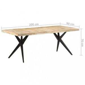 Jedálenský stôl masívne drevo / oceľ Dekorhome 200x90x76 cm vyobraziť