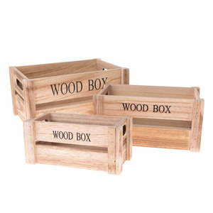 Dekoratívne drevené úložné boxy v súprave 3 ks - Dakls vyobraziť