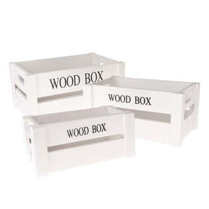 Dekoratívne drevené úložné boxy v súprave 3 ks - Dakls vyobraziť