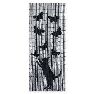 Čierno-sivý bambusový záves do dverí 200x90 cm Cat and Butterfly - Maximex vyobraziť