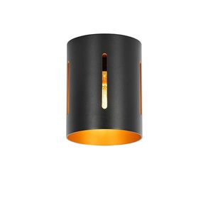 Dizajnové stropné svietidlo čierne so zlatým vnútrom - Yana vyobraziť
