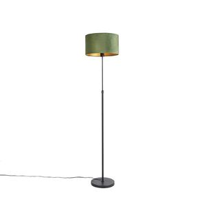 Stojacia lampa čierna s velúrovým odtieňom zelenej so zlatou 35 cm - Parte vyobraziť