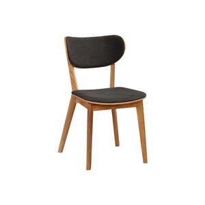 Hnedá dubová jedálenská stolička s tmavosivým sedadlom Rowico Cato vyobraziť
