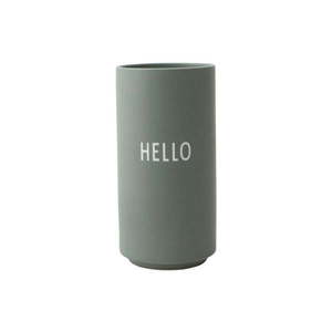 Zelená porcelánová váza Design Letters Hello, výška 11 cm vyobraziť