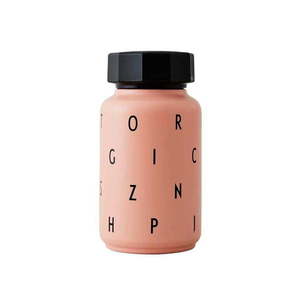 Ružová hliníková detská fľaša 330 ml – Design Letters vyobraziť