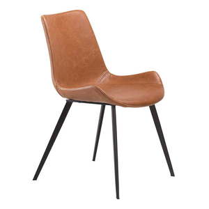 Hnedá jedálenská stolička z imitácie kože DAN–FORM Denmark Hype vyobraziť