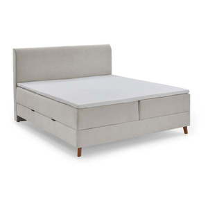 Béžová boxspring posteľ s úložným priestorom 160x200 cm Memphis - Meise Möbel vyobraziť