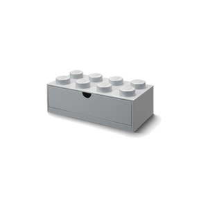 Sivý stolový box so zásuvkou LEGO® Brick, 31, 6 x 11, 3 cm vyobraziť