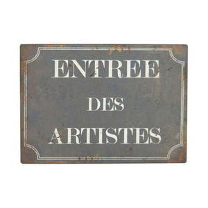 Kovová ceduľa 21x15 cm Entrée des Artistes – Antic Line vyobraziť