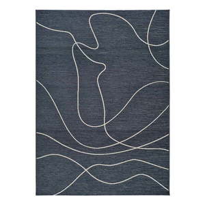 Tmavomodrý vonkajší koberec s prímesou bavlny Universal Doodle, 154 x 230 cm vyobraziť