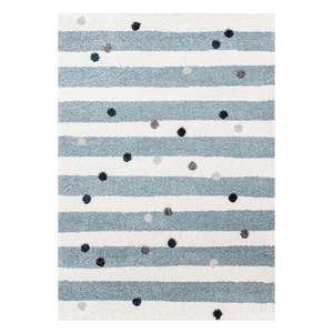 Bielo-modrý antialergénny detský koberec 230x160 cm Stripes nad Dots - Yellow Tipi vyobraziť