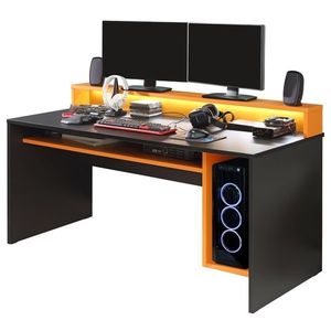 Sconto Písací stôl JAMAL čierna/oranžová vyobraziť