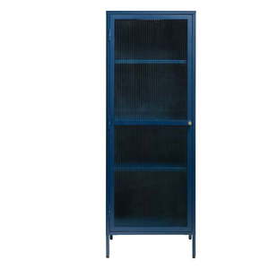 Modrá kovová vitrína Unique Furniture Bronco, výška 160 cm vyobraziť