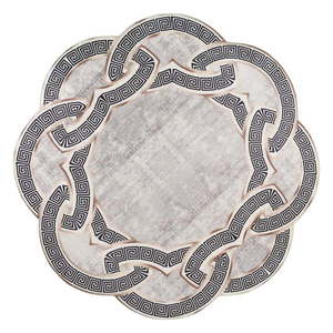 Sivý/béžový okrúhly koberec ø 100 cm - Vitaus vyobraziť