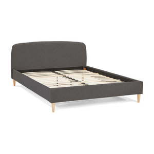 Sivá čalúnená dvojlôžková posteľ s roštom 160x200 cm Drome - Kokoon vyobraziť