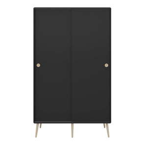 Čierna šatníková skriňa s posuvnými dverami 113x190 cm Softline - Tvilum vyobraziť