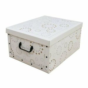 Compactor Skladacia úložná krabica Compactor Ring - kartón box 50 x 40 x 25 cm, biela vyobraziť