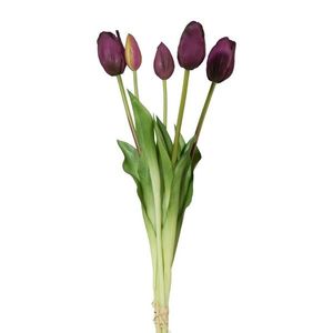 Umelý zväzok Tulipánov fialová, 48 cm vyobraziť