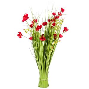 Väzba umelých lúčnych kvetín 80 cm, červená vyobraziť