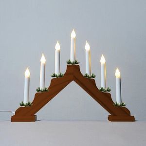 Adventný svietnik s ťahanou žiarovkou LED Filament, dub vyobraziť