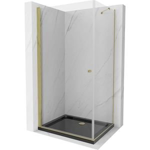 MEXEN/S - Pretória sprchovací kút 100x90, transparent, zlatá + sprchová vanička vrátane sifónu 852-100-090-50-00-4070G vyobraziť