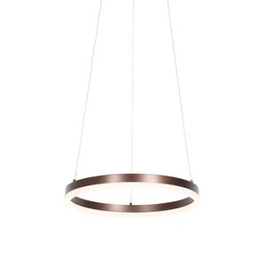 Dizajnové závesné svietidlo bronzové 40 cm vrátane LED 3-stupňovo stmievateľné - Anello vyobraziť