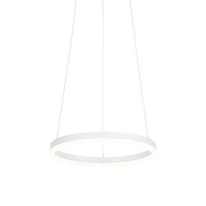 Dizajnové závesné svietidlo biele 40 cm vrátane LED 3-stupňovo stmievateľné - Anello vyobraziť