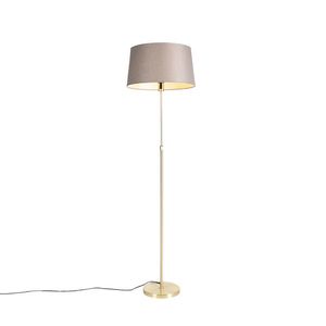 Stojacia lampa zlatá / mosadz s ľanovým tienidlom tupá 45 cm - Parte vyobraziť