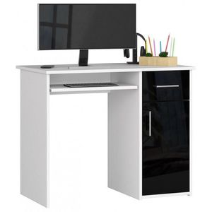 Volně stojící psací stůl Pin 90 cm bílý/černý vyobraziť